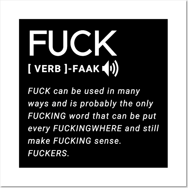 Definition of the word fuck Wall Art by Realfashion